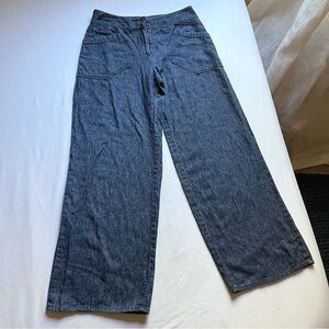 BABETTE SF blue denim wide straight leg cropped jeans